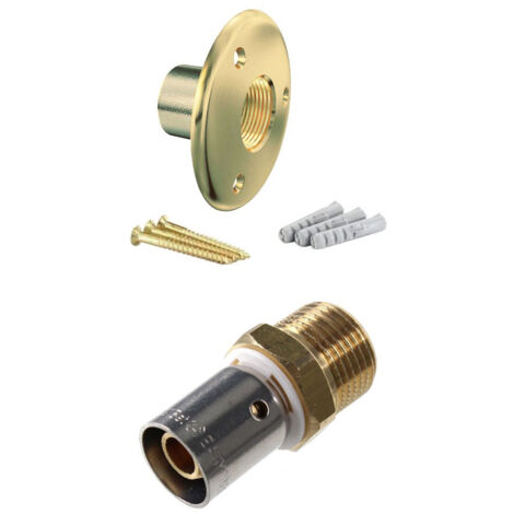 Arcanaute – Raccord à sertir mâle Ø16 pour tube PER – Laiton brut – Filetage 1/2' (15/21) – Connexion étanche pour plomberie professionnelle (1/5)