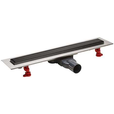 Wirquin Pro – Caniveau de douche VENISIO SLIM+ – Grille finition noire réversible – Ø40 mm – Longueur L500 mm – Encombrement minimum 50 mm