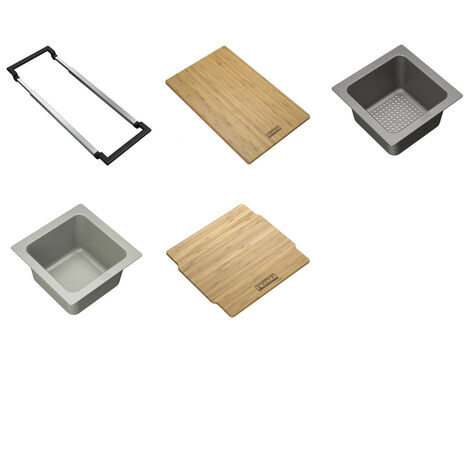 Set d'accessoires : ALL-IN SET 2 Rail + Planche + Bol avec couvercle + Petit panier égouttoir - Franke (1/4)