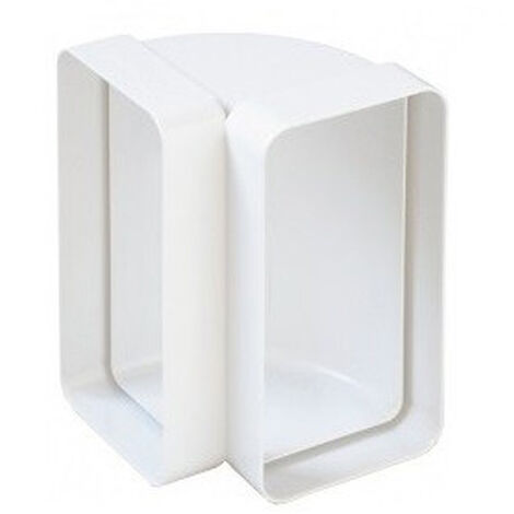 Coude vertical pour tube de ventilation rectangulaire 120 x 60 mm en PVC blanc – Changement de direction à 90° – Système d'évacuation d'air efficace – La Ventilazione