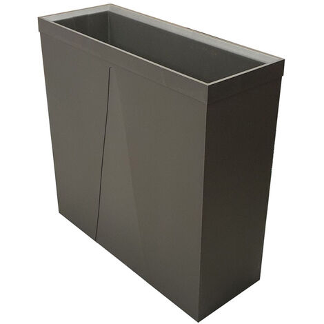 Jardinière muret taupe 80 cm – Polypropylène – Contre bac 50 litres – Pour espaces extérieurs et jardins modernes – Belli (1/4)