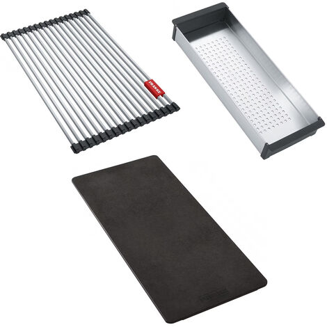 Set accessoires cuves Mythos Inox : Rollmat + panier égouttoir + planche - Franke (1/4)