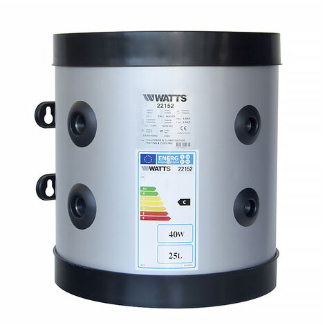 Watts – Ballon échangeur 25L – Isolation polyuréthane rigide – Pression 6 bar – Température de fonctionnement -10°C à 110°C
