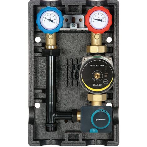 Thermador – Groupe hydraulique MODULFIT circulateur DN20 – Vanne mélangeuse SME130 – Raccordement 1' F – Thermomètres intégrés