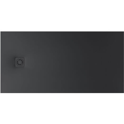 Receveur de douche extra plat en Stonex® Terran-N+Grille Twist - 1000x900mm - Noir (1/2)