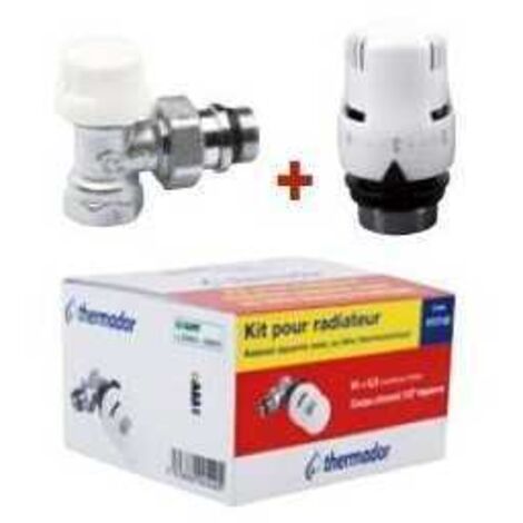 Kit pour radiateur, robinet droit 15x21 (1/2") avec tête thermostatique TTC (1/2)