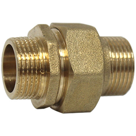 Arcanaute – Raccord union droit 3 pièces mâle/mâle Ø3/4'' (20/27) – Laiton résistant à la corrosion – Pour transport d'eau potable et liquides corrosifs