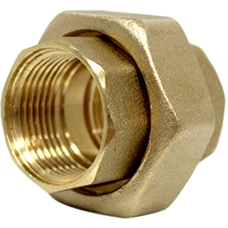 Raccord de robinetterie union droit 3 pièces femelle/femelle Ø1'' (26/34) – Résistant à la corrosion – Pour transport d'eau potable – Sobime