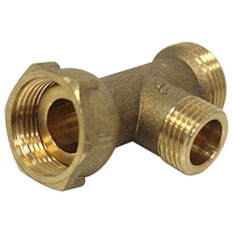 Arcanaute – Té réduit laiton mâle 3/4'' (20/27) – mâle 1/2'' (15/21) – femelle écrou prisonnier 3/4'' (20/27) – Résistance à la corrosion