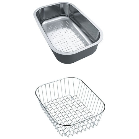 Set accessoires éviers Spark Inox : panier égouttoir + panier fil inox - Franke