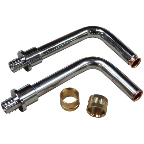 Thermador – Kit de raccordement radiateur per à glissement Ø16 – 2 tubes coudés DN15 en inox – Installation rapide pour étanchéité optimale (1/2)