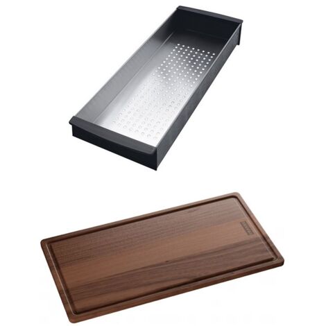Set accessoires cuves Fresno + Kubus / Frame Fragranit / Maris Fraceram : panier égouttoir + planche - Franke (1/3)