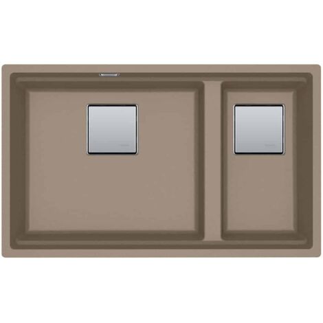 Cuve Kubus 2.0 Fragranit KNG 120 - Oyster - Bonde Automatique - 760 x 460 x 200/200 mm - Franke (1/2)