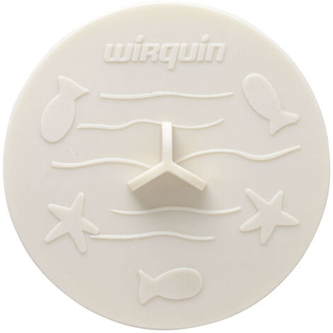 Wirquin – Bouchon d'évier en silicone Ø105 – Étanche pour baignoire, lavabo et évier – Blanc cassé – Usage professionnel