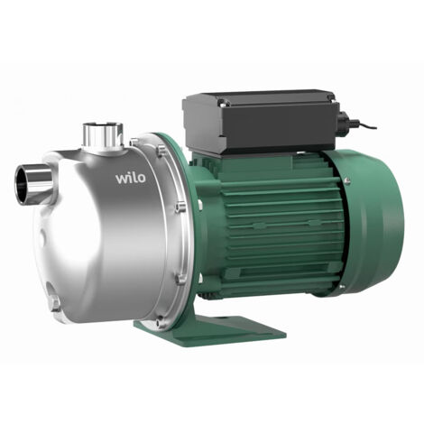 Wilo – Pompe de surface monocellulaire auto-amorçante – Débit jusqu'à 3000L/h – Hauteur de refoulement max 8m – Système Venturi intégré - WJ-204-EM-2 (1/4)