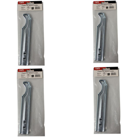 Lot de 4 supports à sceller pour radiateur en fonte type traditionnel - longueur axe 195 mm - longueur totale 230 mm - Ram (1/3)