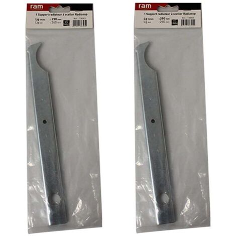 Lot de 2 supports à sceller pour radiateur en fonte type rideau - longueur axe 260 mm - longueur totale 290 mm - Ram