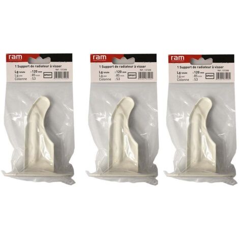 Lot De 3 Supports à Sceller Pour Radiateur En Fonte Type Traditionnel Longueur Axe 255mm Longueur Totale 290mm