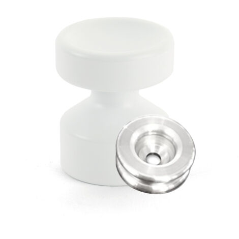 Kit de Fixation : Rondelle multi-matériaux Alu + Petite Patère concave Blanc - L'Attachante (1/4)