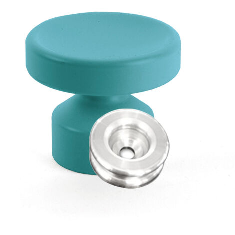 Kit de Fixation : Rondelle multi-matériaux Alu + Grande Patère concave Bleu canard - L'Attachante (1/5)