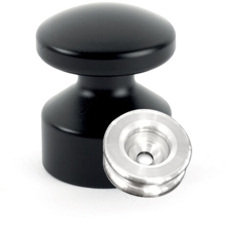 Kit de Fixation : Rondelle multi-matériaux Alu + Petite Patère convexe Noir - L'Attachante (1/5)