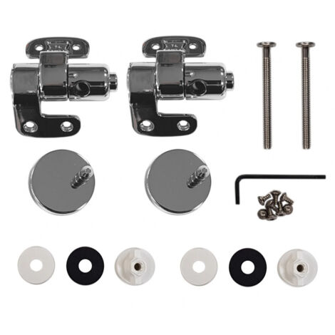 Olfa – Kit descente assistée avec charnière pour abattant – 2 charnières inox – Joints anti-dérapants – Vis et écrous anti-corrosion