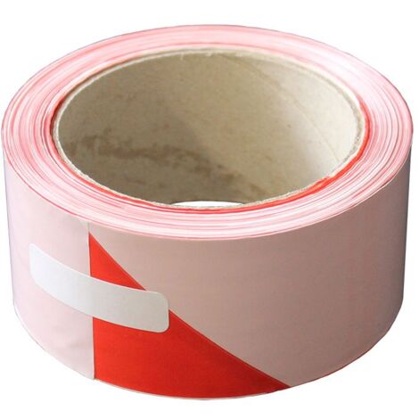 Deux Bandes Rouges Lot de 2 bandes de chantier 50 mm x 100 m - Rouge et Blanc - Soppec