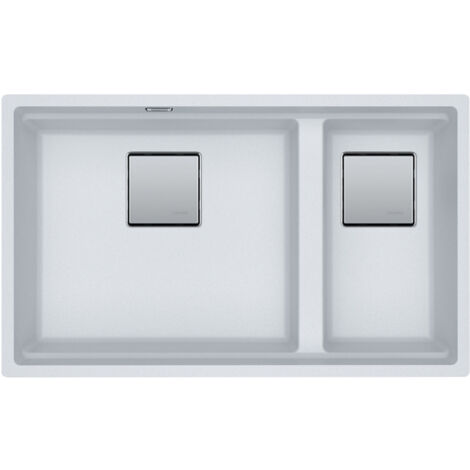 Evier Franke Kubus 2.0 Fragranit+ KNG120 - Blanc Artic (moucheté) - Vidage : Manuel (1/2)