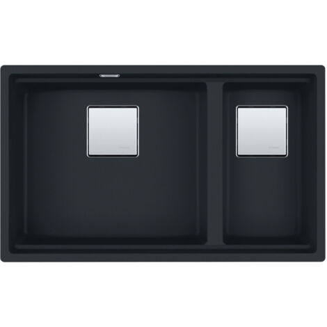 Evier Franke Kubus 2.0 Fragranit+ KNG120 - Noir Mat - Vidage : Manuel (1/2)
