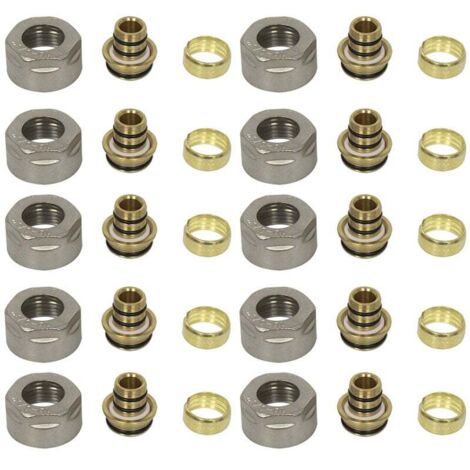 Lot de 10 raccords eurocone (EK) nickelé 3/4" (20/27) PER 16x1,5 - Arcanaute