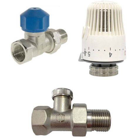 KIT DE ROBINET THERMOSTATIQUE P.RADIATEUR UNIVERSAL INTEGRE 1/2"-3/4