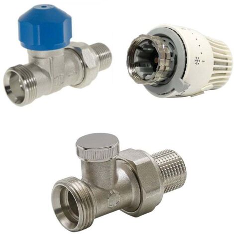 Kit robinet droit + Té de réglage droit Mâle 1/2" (15/21) - Mâle 3/4 EK + Tête M30 x 1,5 - Arcanaute (1/4)