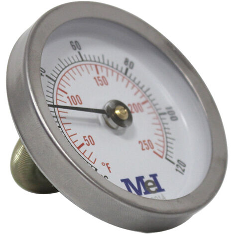 Thermomètre bimétallique à ressort Ø63 - 0 à 120° pour tuyaux - Arcanaute (1/3)