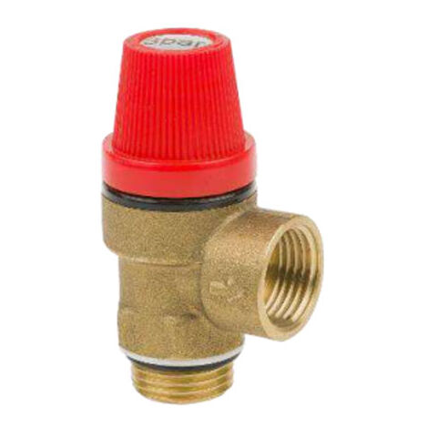 Soupape de sécurité pour chaudière - Mâle / Femelle 1/2" (15/21) 6 bar - Arcanaute