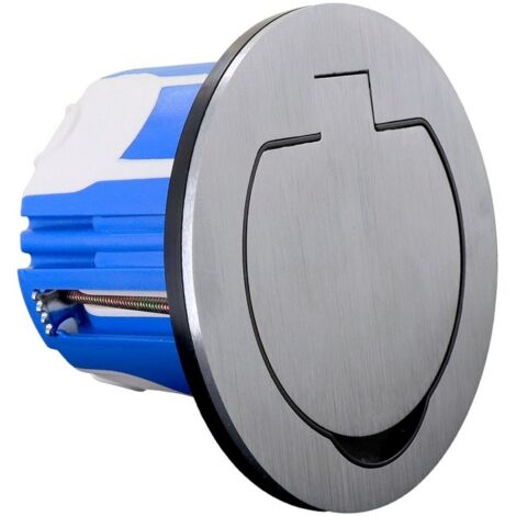 Prise de sol ronde 2P + T IP55 Ø95 mm – Boîtier extérieur étanche en polypropylène – Installation sécurisée pour espaces extérieurs – BLM (1/4)