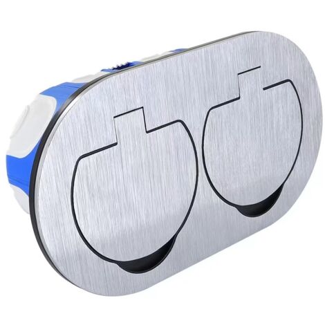 Boitier extérieur - Prise de sol double poste ovale 2P +T IP55 170 x 95mm - BLM (1/2)
