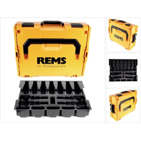 Rems – Coffret plastique L-Boxx pour 11 pinces mère Mini et 6 boucles S – Boîte de rangement robuste – Dimensions 440x350x150mm – Pour chantiers humides (1/5)