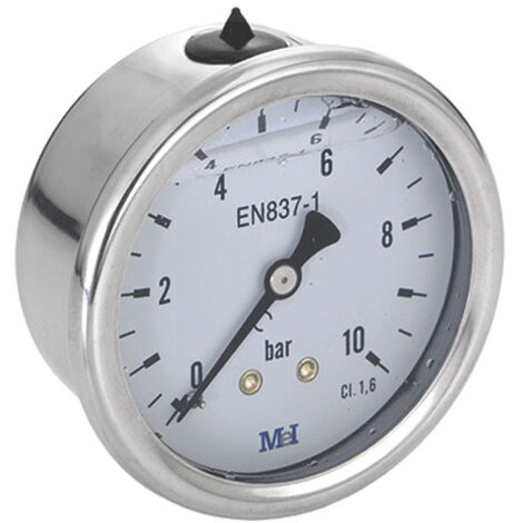 Manomètre Axial Glycérine Mâle 1/2" (15/21) - Ø100 mm - 0 à 250 bar - Arcanaute (1/2)