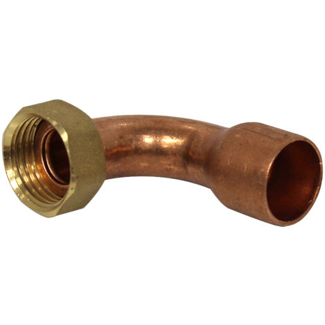 Coude écrou prisonnier à joint plat - Femelle 1/2" (15/21) - Cuivre Ø18 - Arcanaute (1/4)