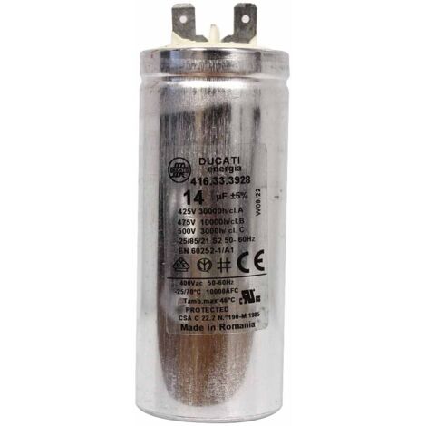 SFA – Condensateur 14µF pour sanibroyeur – Cosses de rechange – Améliore l'efficacité moteur – Réduit bruit et vibrations