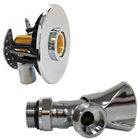 Pack sortie de cloison FIXOPLAC machine à laver - raccord coudé multicouche à sertir Ø16 - F 1/2" (15/21) + robinet - Somatherm