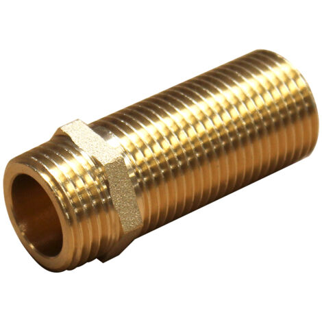 Thermador – Raccord laiton filetée Mâle Mâle 1/2' (15/21) – Longueur 40 mm – Résistant à la corrosion pour systèmes de chauffage – Amortisseur de vibrations