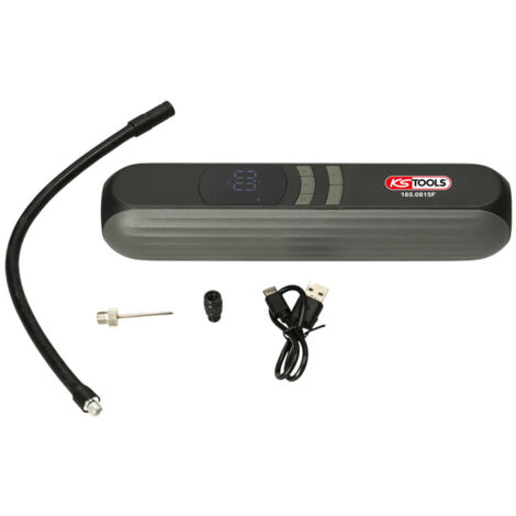 KS Tools - Mini compresseur rechargeable - compresseur à air portatif - gonfleur pneus voiture sans fil - gonfleur ballon - pompe a velo - 165.0815F
