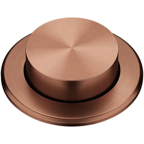 Bouton push rond en cuivre pour évier de cuisine – Mécanisme push – Compatible éviers Franke – Finition inox élégante