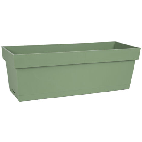 EDA – Jardinière Toscane 50 x 18 x 16,7 cm – Plateau clipsé – Vert laurier – Polypropylène résistant aux UV – Contenance 30 L