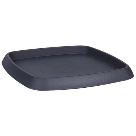 Soucoupe carrée CHORUS Gris anthracite 17,5 cm, pour pot 20 cm - EDA
