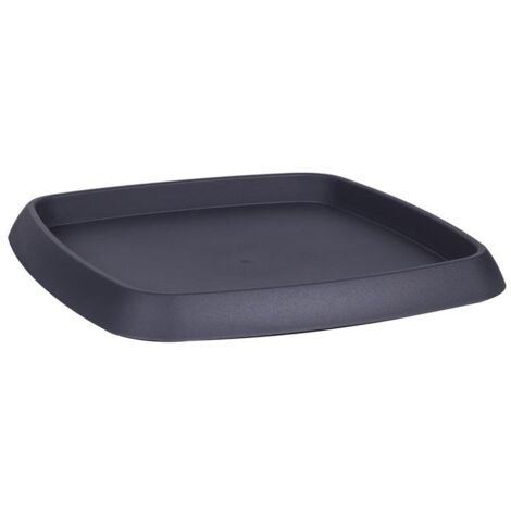 Soucoupe carrée CHORUS Gris anthracite 22 cm, pour pot 25 cm - EDA