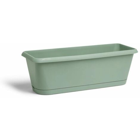 EDA – Jardinière CHORUS 48,8 x 18,8 x 16,1 cm – 9,4 L – Polypropylène vert laurier – Système de drainage efficace