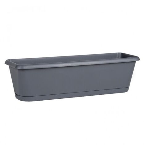 Jardinière CHORUS Gris anthracite, 39,8 x 18,8 x 16,1 cm, 7,5 L - EDA