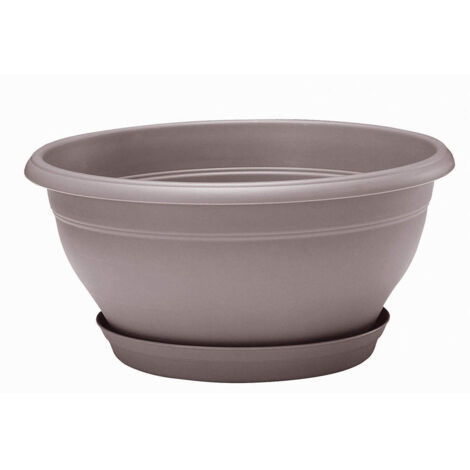 Coupe LOTUS Taupe avec soucoupe clipsée, 25 x 12,6 cm, 3L - EDA